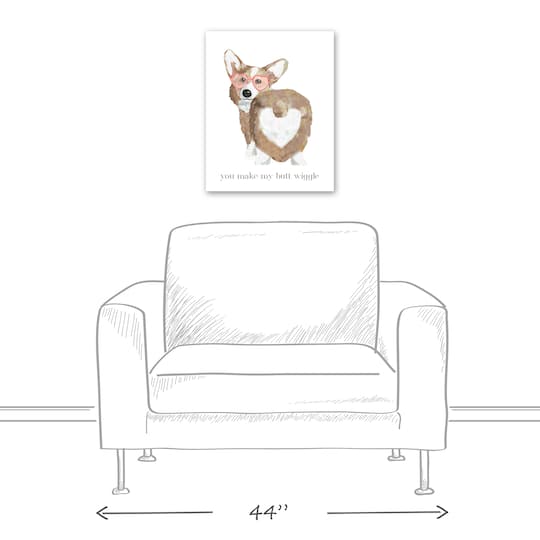 Corgi Wiggle Butt Canvas Wall Art